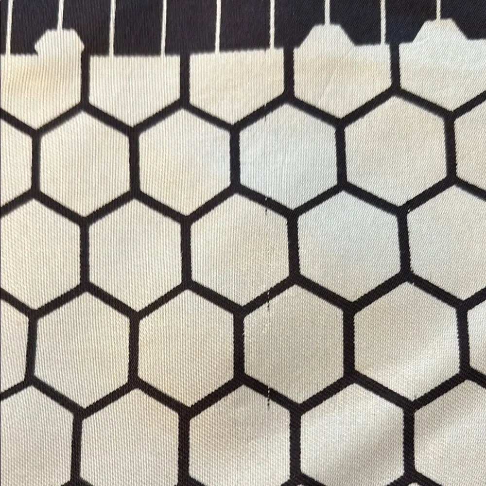 Vintage Paul Poiret Paris Black and White Geometric Scarf